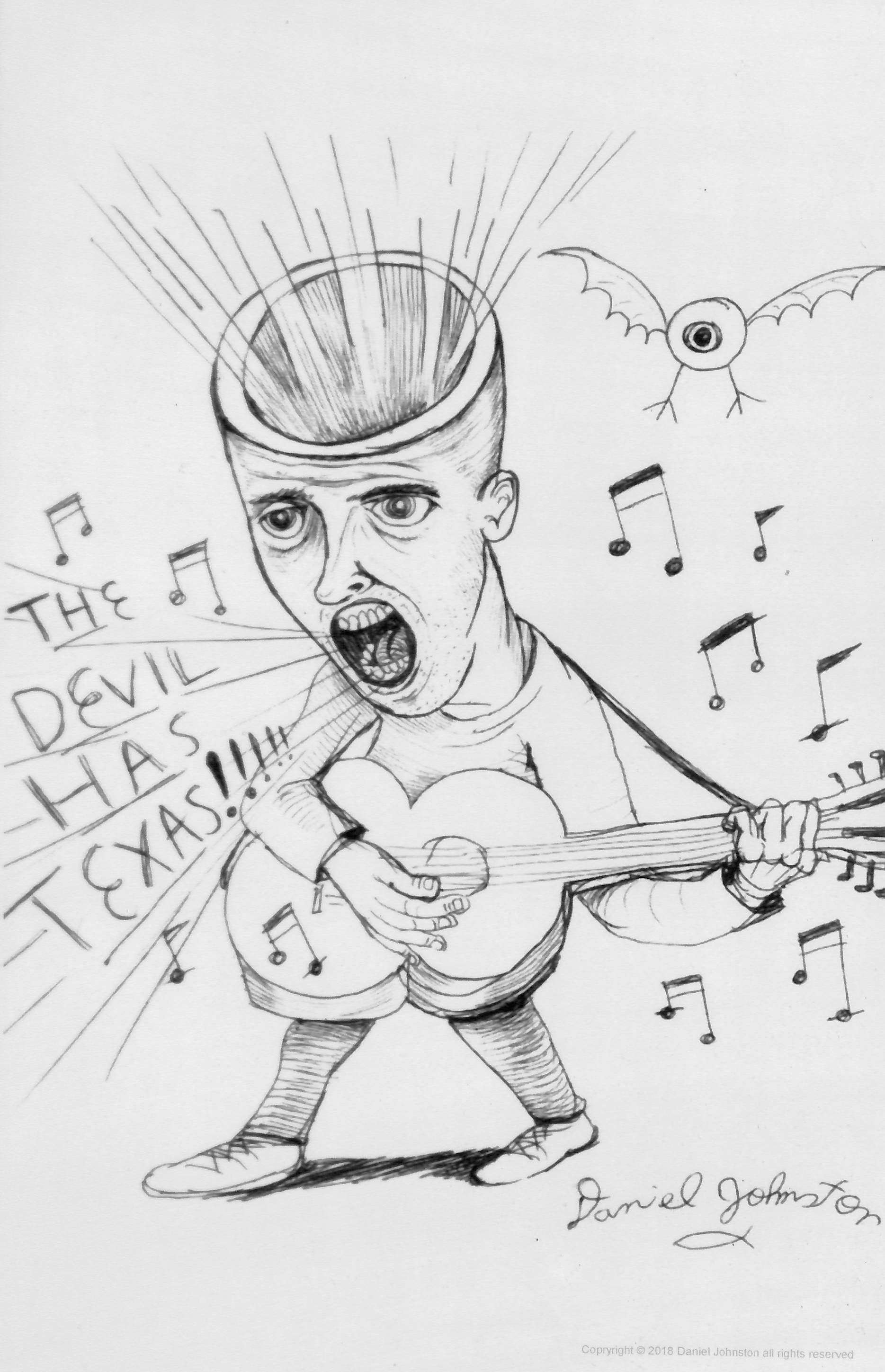Daniel Johnston Poster - The Devil Has Texas – Hi How Are You