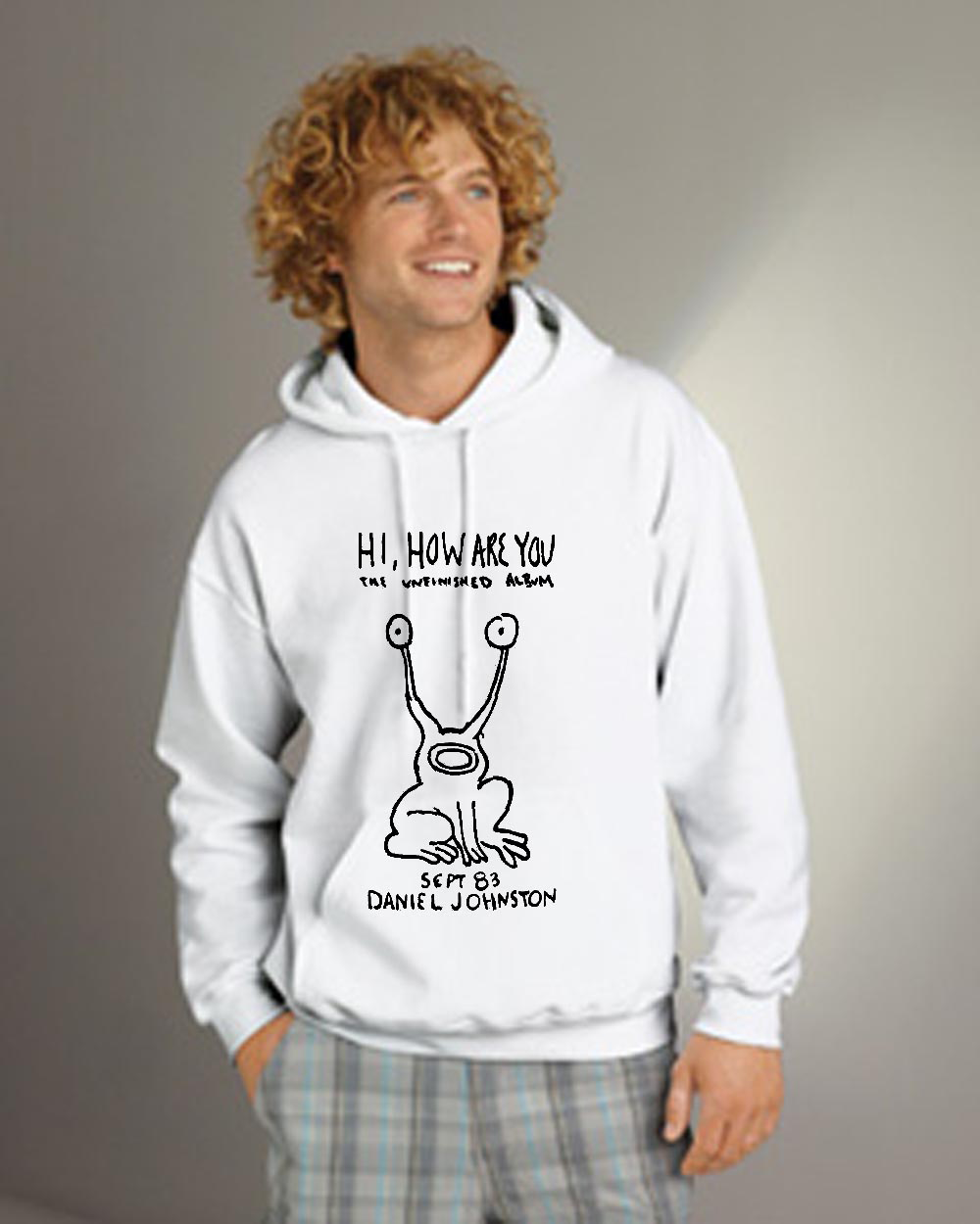 "Hi, How Are You" Grey Fleece Hoodie