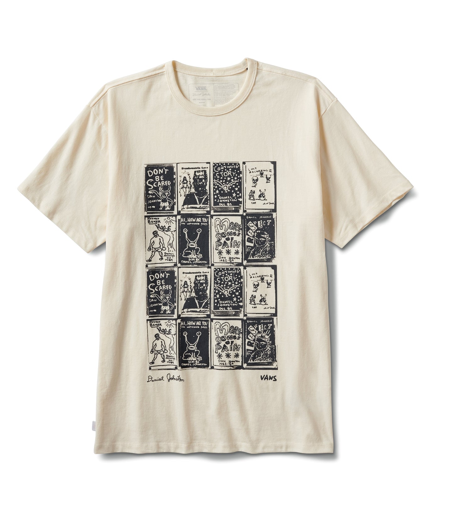 Men's Vans x Daniel Johnston Checkerboard Off-The-Wall Classic Short Sleeve T-Shirt