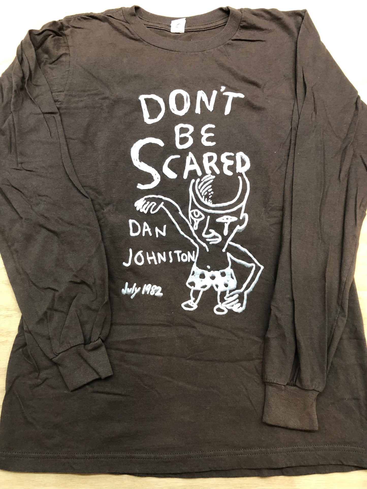 Don't Be Scared brown long sleeve tee
